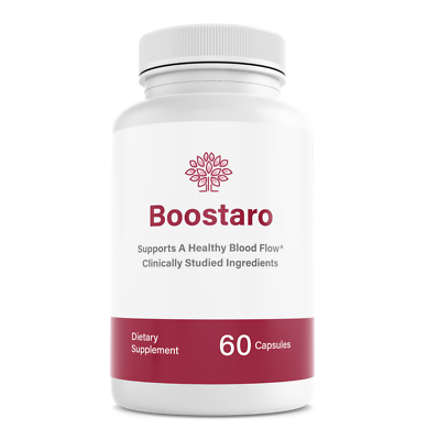 Boostaro natural ED supplement bottle for harder, longer-lasting erections